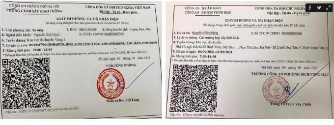Mẫu giấy đi đường Hà Nội mới nhất