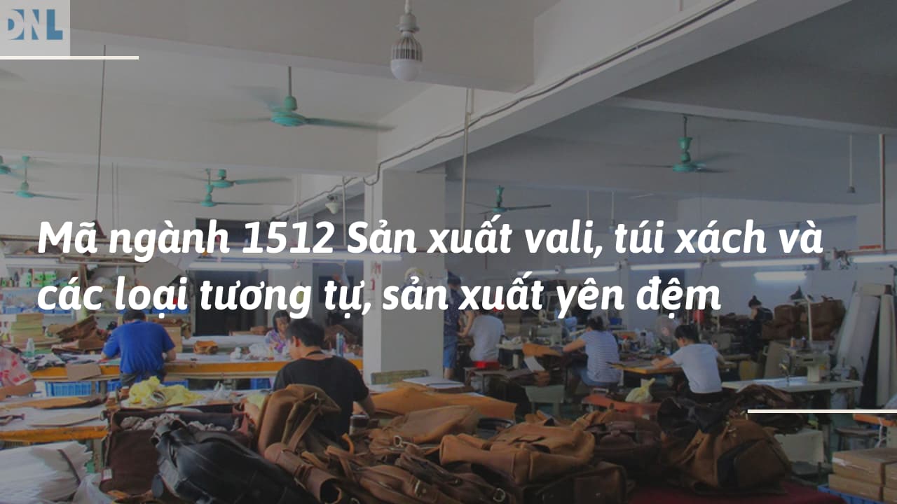 Mã ngành 1512 Sản xuất vali, túi xách và các loại tương tự, sản xuất yên đệm Mã ngành 1512 Sản xuất vali, túi xách và các loại tương tự, sản xuất yên đệm