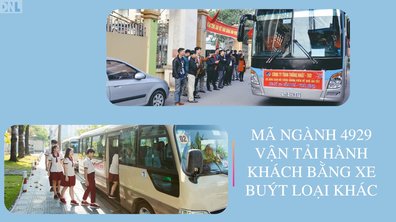 Mã ngành 4929 Vận tải hành khách bằng xe buýt loại khác