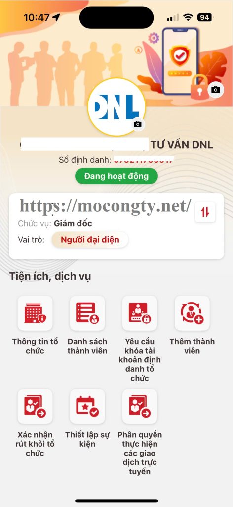 Hướng dẫn đăng ký mã định danh cho doanh nghiệp trên VNeID 9 KET QUA DANG KY MA DINH DANH TO CHUC