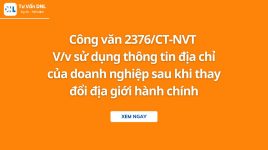 Công văn 2376/CT-NVT về việc sử dụng thông tin địa chỉ của doanh nghiệp sau khi thay đổi địa giới hành chính