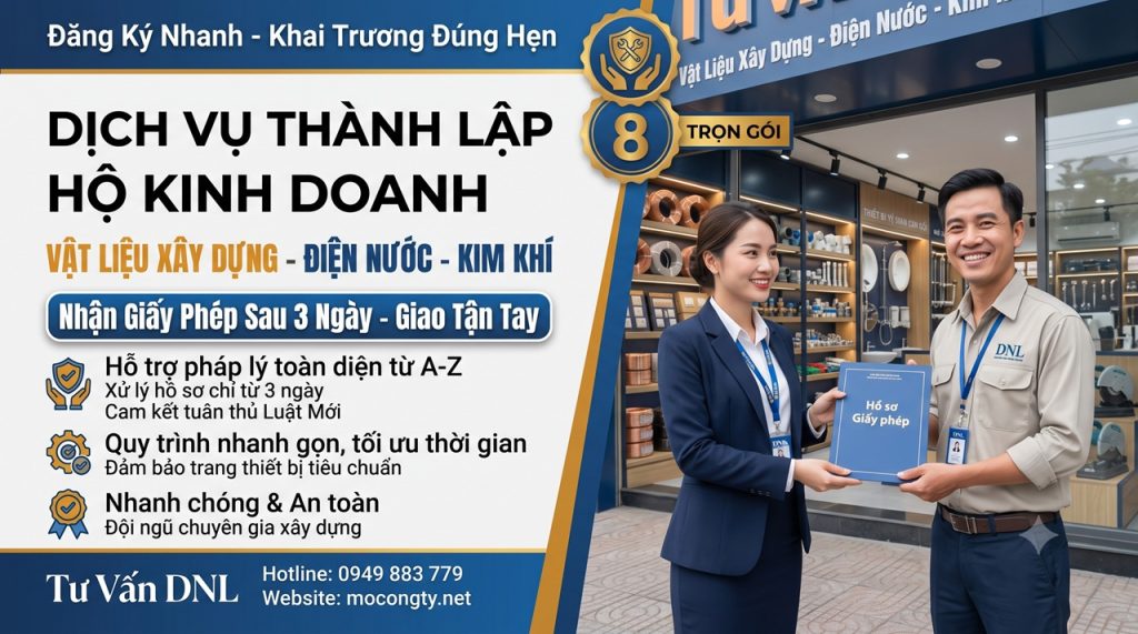 Dịch Vụ Thành Lập Hộ Kinh Doanh Vật Liệu Xây Dựng