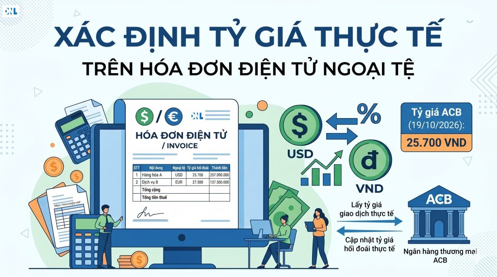Hướng Dẫn Xác Định Tỷ Giá Giao Dịch Thực Tế Trên Hóa Đơn Điện Tử Mới Nhất 1 tỷ giá hóa đơn hàng xuất khẩu